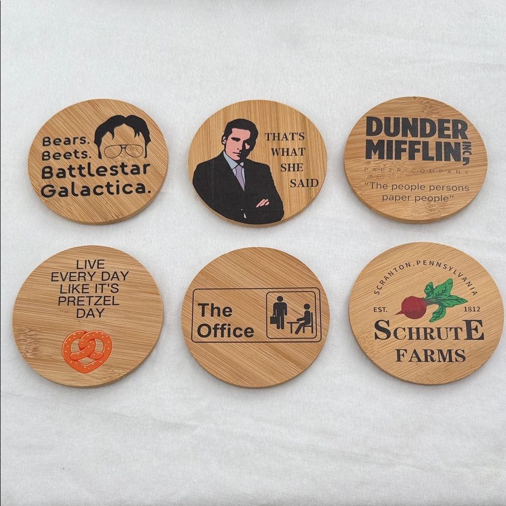 The Office Coasters TV Show Gift Funny Housewarming Drinkware Barware